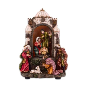 Nacimiento con luces y música a batería