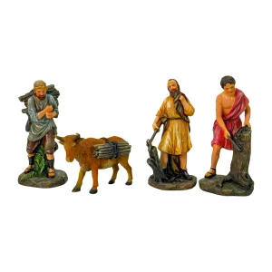 Juego de Aldeanos con Animales (4 piezas - 19 cm)