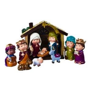 Juego de Nacimiento Infantil con Pesebre (11 piezas)