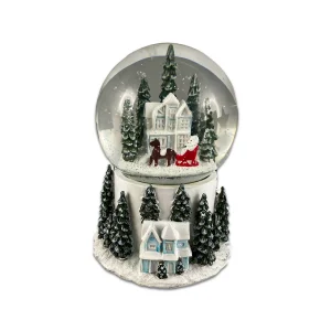 Esfera navideña nevada con luces (22 cm)