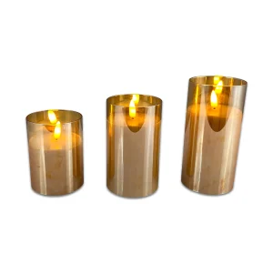 Juego de velas con luz 3 piezas (15 x 7.5 cm)