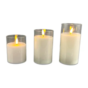 Juego de velas con luz 3 piezas (15 x 7.5 cm)