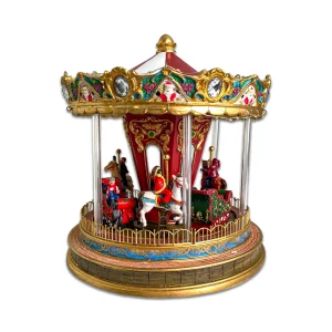 Carrusel navideño con luz a batería