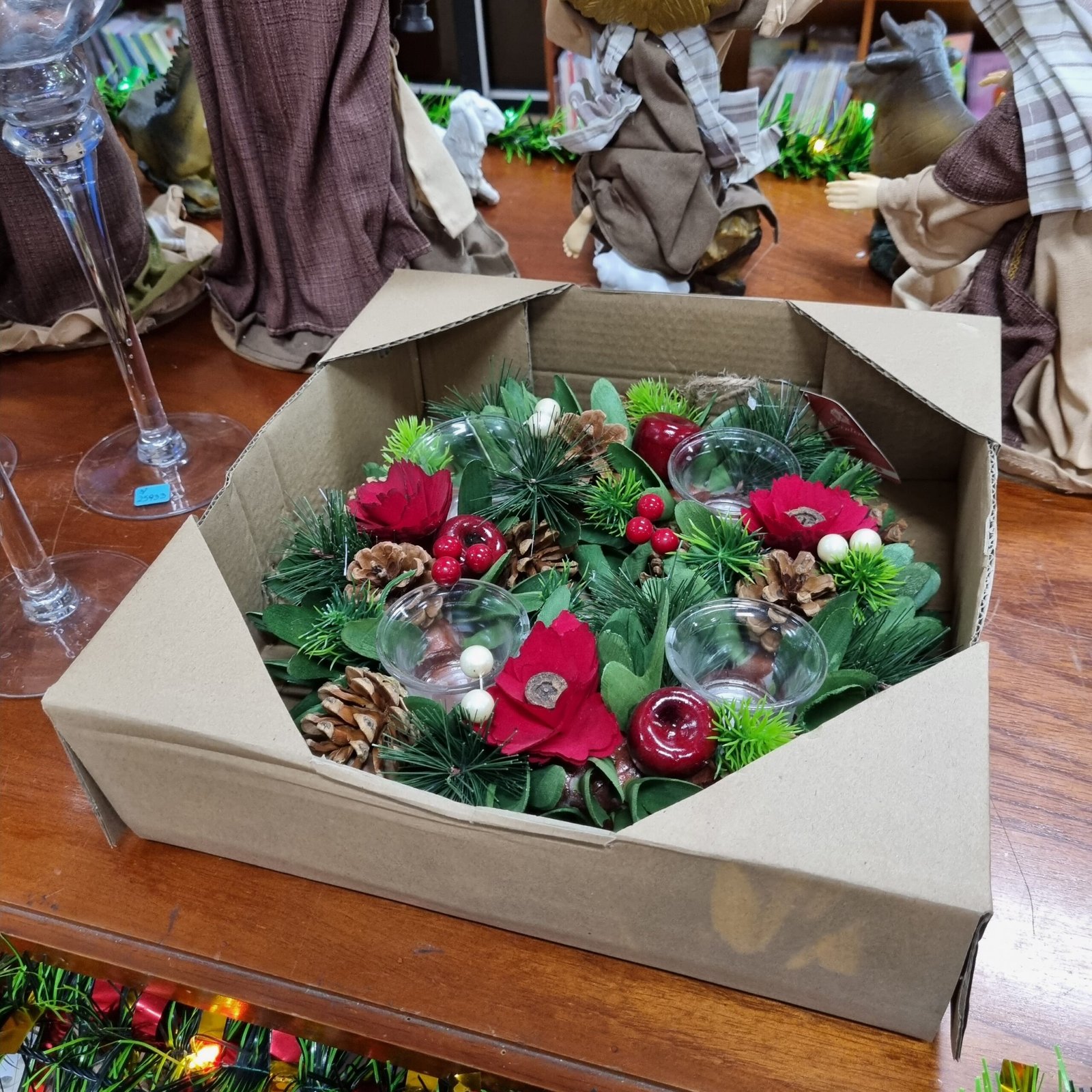 Corona de Adviento colores navideños (30 cm) - Image 2