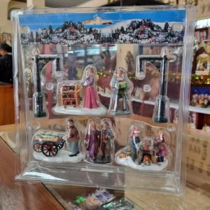 Juego de figuras para villa navideña 7 piezas