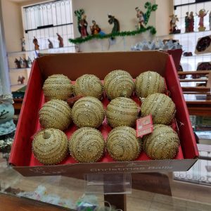 Esferas navideñas doradas 12 piezas 8 cm