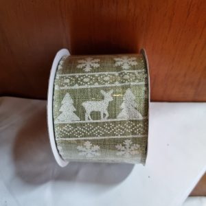 Cinta decorativa navideña diseño renos 6.3 cm