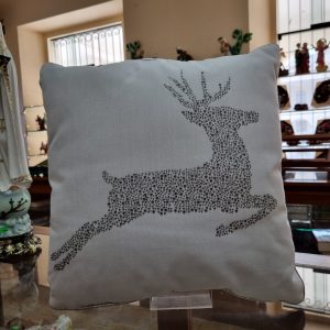 Cojín navideño blanco 45 cm X 45 cm