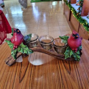 Candelabro navideño para tres velas