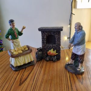 Juego de aldeanos para nacimiento 3 piezas 20 cm