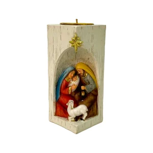 Portavela con Escena de la Sagrada Familia (15.8 cm)