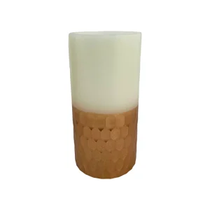 Vela LED Cilíndrica con Base Dorada