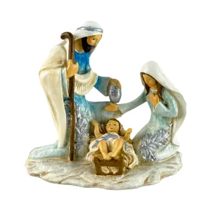 Sagrada Familia con Detalles en Azul y Plata