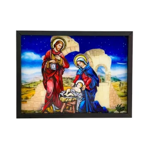 Cuadro de la Sagrada Familia en Estilo Vitral