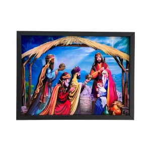 Cuadro de la Adoración de los Reyes Magos en Estilo Vitral