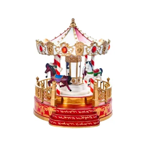 Carrusel Decorativo Navideño con Luz y Movimiento
