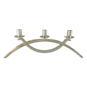 Portavelas color plata (40 cm)