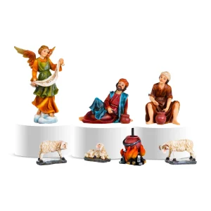 Juego de Ángel, Ovejas y Aldeanos (7 piezas - 15 cm)