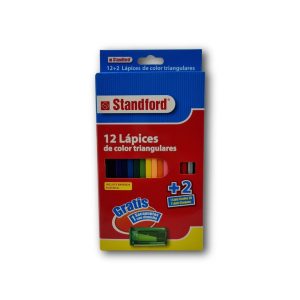 Colores Triangulares Caja x 12 Unidades + 2 Lápices + Tajador + Bandeja