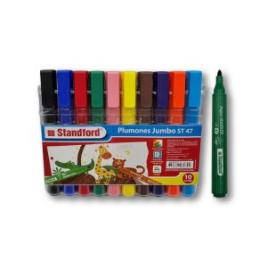 Plumones Jumbo ST-47 Estuche x 10 Unidades Standford