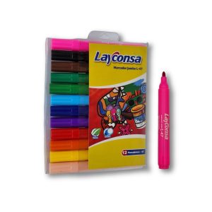 Plumones Jumbo ST-47 Estuche x 10 colores Layconsa